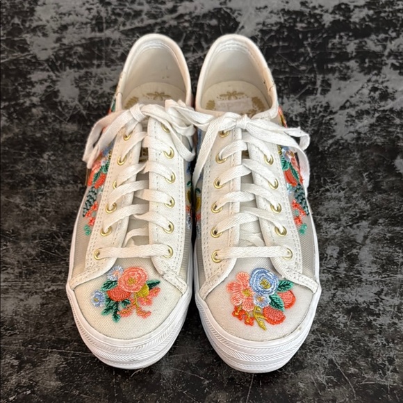 Keds x Rifle Paper Co Floral Triple Kick Sneakers Size 5 - Picture 2 of 8